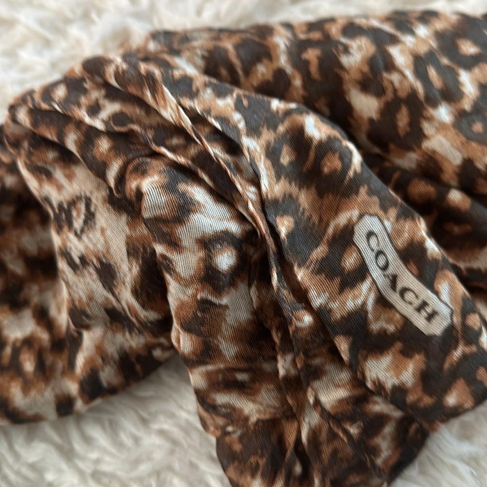 Coach Brown and Black Leopard Print Wrap